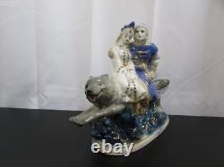Ivan Tsarevich on Gray Wolf Gzhel Porcelain Figurine Soviet Russian USSR 50s