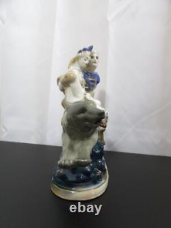 Ivan Tsarevich on Gray Wolf Gzhel Porcelain Figurine Soviet Russian USSR 50s