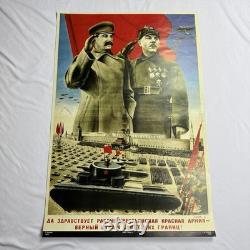 Joseph Stalin Soviet Communist Russian Propaganda Poster 15.5 X 23 Inches