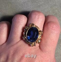 LARGE VINTAGE 14K 583 ROSE GOLD RUSSIAN SOVIET 1970s USSR RING