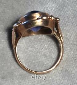 LARGE VINTAGE 14K 583 ROSE GOLD RUSSIAN SOVIET 1970s USSR RING