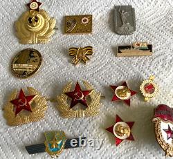 LOT USSR, RUSSIAN, SOVIET MILITARY Badges Red Star, Patriotic, Labor Pins