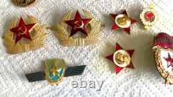 LOT USSR, RUSSIAN, SOVIET MILITARY Badges Red Star, Patriotic, Labor Pins
