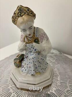 LZFI USSR Soviet Russian 1960 RARE Vintage Porcelain Malachite Box