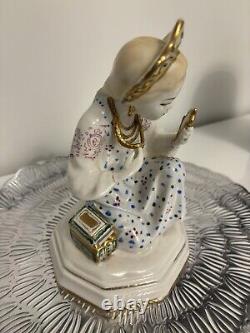 LZFI USSR Soviet Russian 1960 RARE Vintage Porcelain Malachite Box