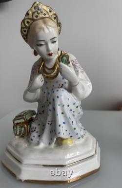 LZFI USSR Soviet Russian 1960 RARE Vintage Porcelain Malachite Box