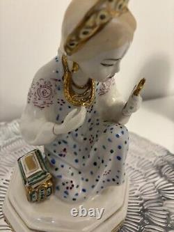 LZFI USSR Soviet Russian 1960 RARE Vintage Porcelain Malachite Box