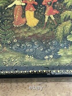 Large Russian USSR painted lacquer hinged box