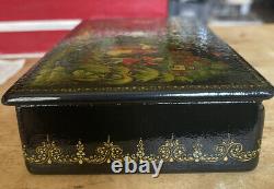 Large Russian USSR painted lacquer hinged box