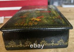 Large Russian USSR painted lacquer hinged box