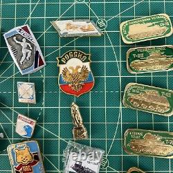 Lot 55 Pcs RUSSIAN SOVIET BADGE PIN VINTAGE USSR Russia? Sports Military Mix