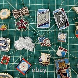 Lot 55 Pcs RUSSIAN SOVIET BADGE PIN VINTAGE USSR Russia? Sports Military Mix