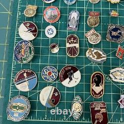 Lot 55 Pcs RUSSIAN SOVIET BADGE PIN VINTAGE USSR Russia? Sports Military Mix