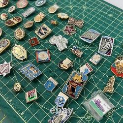 Lot 55 Pcs RUSSIAN SOVIET BADGE PIN VINTAGE USSR Russia? Sports Military Mix