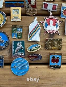 Lot Of 38 USSR Soviet Union Russian Pins Political Military Vintage Russia