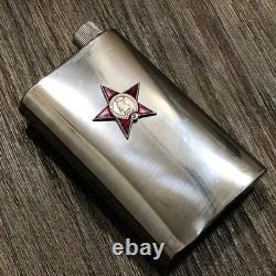 Lot Of 7 Soviet Era Russian Communist Party Pinbacks & 90s Stainless Steel Flask