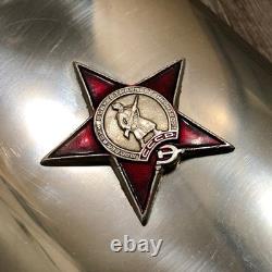 Lot Of 7 Soviet Era Russian Communist Party Pinbacks & 90s Stainless Steel Flask