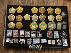 Lot of 41 Soviet Union Era Space Program Pins & Other Assorted Russian Pins