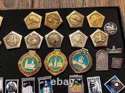 Lot of 41 Soviet Union Era Space Program Pins & Other Assorted Russian Pins