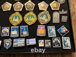 Lot of 41 Soviet Union Era Space Program Pins & Other Assorted Russian Pins