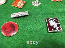 Lot of 80 Plus Vintage Russian USSR Lenin Soviet Pins With Display Case