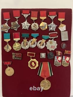 Lot of Russian Soviet pins and medals