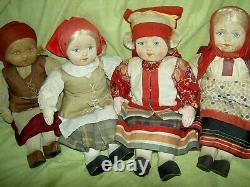 Lovely vintage, Russian cloth label Soviet Union stockinette 10 doll, all orig