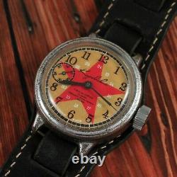 Made in 1938 KIROVSKIE KIROVKA Russian Soviet USSR vintage watch red star