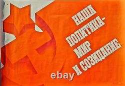 Mikhail Gorbachev Ussr Policy Peace & Creation Russian Soviet Vintage Poster