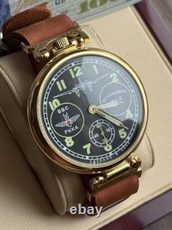 Molniya Watch Mechanical Russian USSR Molnija Men Soviet Aviation Vintage Strap