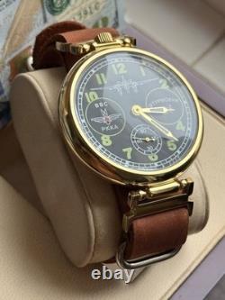 Molniya Watch Mechanical Russian USSR Molnija Men Soviet Aviation Vintage Strap
