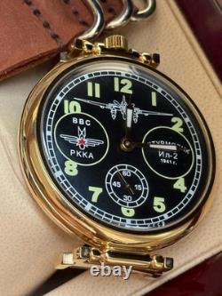 Molniya Watch Mechanical Russian USSR Molnija Men Soviet Aviation Vintage Strap