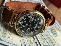 Molniya Watch Mechanical Russian USSR Molnija Men Soviet Aviation Vintage Strap