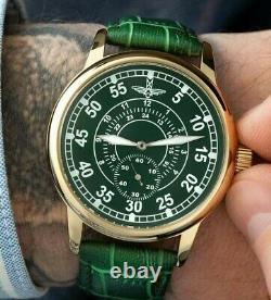 NEW! Pobeda Watch Aviation Mechanical USSR Soviet Wrist Russian Rare Men's Green