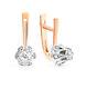 New Russian Solid Rose Gold Earrings 14k 3.72g Fine Jewelry Diamonds Ussr Russia