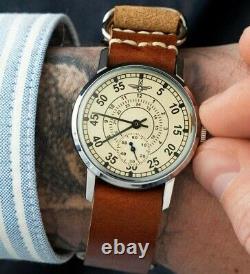 NEW! Watch Pobeda Mechanical Shturmanskie Russian Wrist Mens USSR Soviet Leather