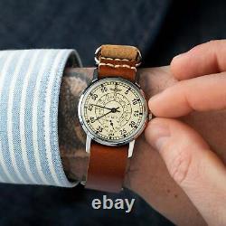 NEW! Watch Pobeda Mechanical Shturmanskie Russian Wrist Mens USSR Soviet Leather