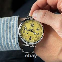 New! Masonic Watch Russian Mechanical Soviet USSR Rare Wrist Men's Retro Nato