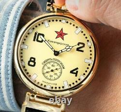 New Molniya Komandirskie Watch USSR Star Mechanical Death Spy Russian Soviet Big
