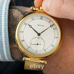 New! Molniya Watch Mechancial Wrist Soviet Russian Rare USSR Dial Men's Golden
