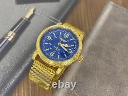 New! Pilot Aviation Watch Automatic Russian Soviet Wrist Blue Men's USSR Rare