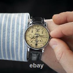 New! Pobeda Masonic Watch Mechanical Russian Men's Soviet USSR Rare Vintage