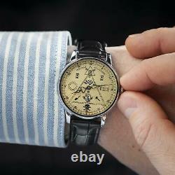 New! Pobeda Masonic Watch Mechanical Russian Men's Soviet USSR Rare Vintage