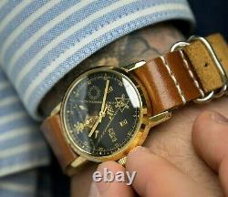 New! Pobeda Masonic Watch Mechanical Russian Soviet USSR Wrist Retro Golden Mas