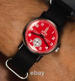 New! Pobeda Olympiad Watch Mechanical Men's Wrist Russian USSR Soviet Red Dial