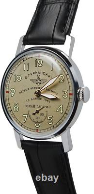 New Pobeda Yuri Gagarin Watch Mechanical Sturmanskie Russian Soviet USSR Vintage