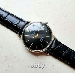 New! Poljot De Luxe Extra SLIM Watch Men's Vintage Russian USSR Stainless Case