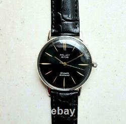 New! Poljot De Luxe Extra SLIM Watch Men's Vintage Russian USSR Stainless Case