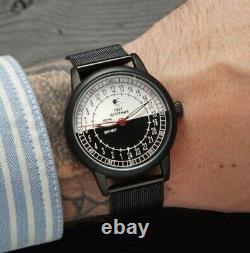 New! Raketa Watch 24h Automatic Polar Russian Men's Soviet USSR Rare Wrist Blak