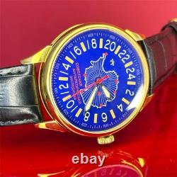 New! Raketa Watch 24h Mechanical Antarctica Blue Russian Men's Soviet Rare USSR